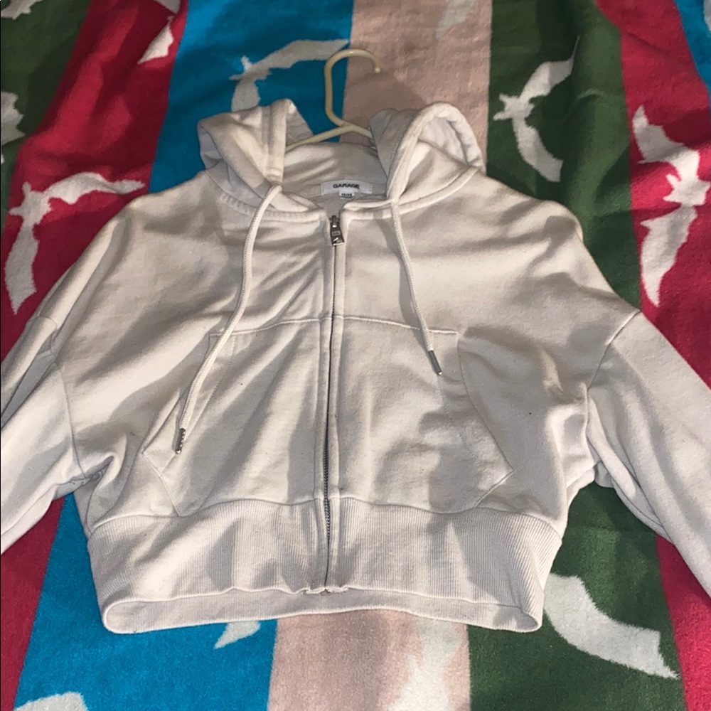Garage Cream Zip-Up Hoodie